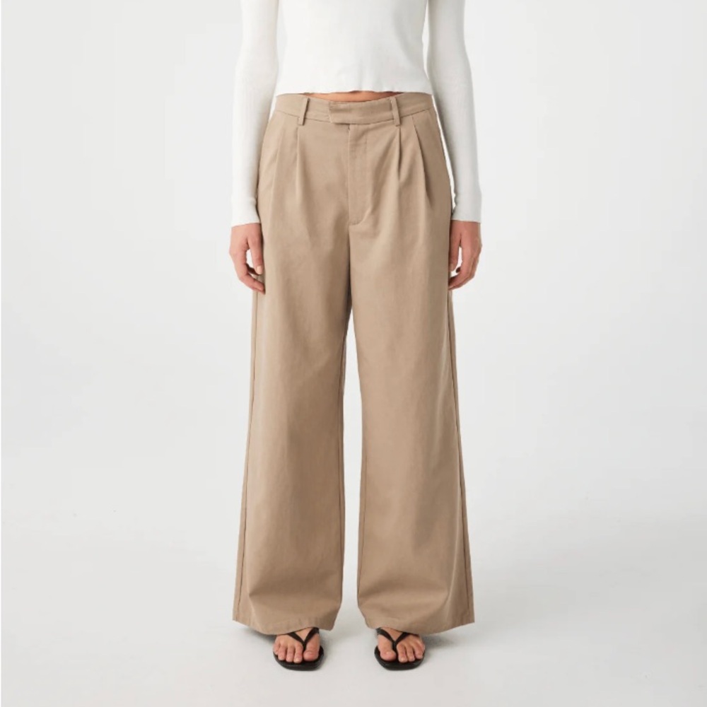 Elegant Beige Wide-Leg Trousers